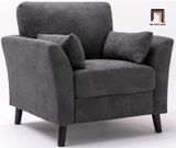  Ghế sofa đơn vải nỉ DT29 Blendis màu xám đậm cho phòng nhỏ 