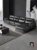  Bộ ghế sofa góc L hiện đại GT246 Kiron 3m x 1m6 da đen bóng 