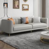  Bộ ghế sofa phòng khách bọc da KT52 Charm màu xám 