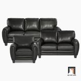  Set ghế sofa da Pu đen KT148 Manwi phòng khách gia đình nhỏ 
