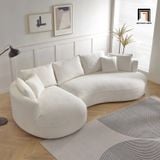  Bộ ghế sofa góc L hiện đại GT100 3m1 x 1m6 vải lông cừu 