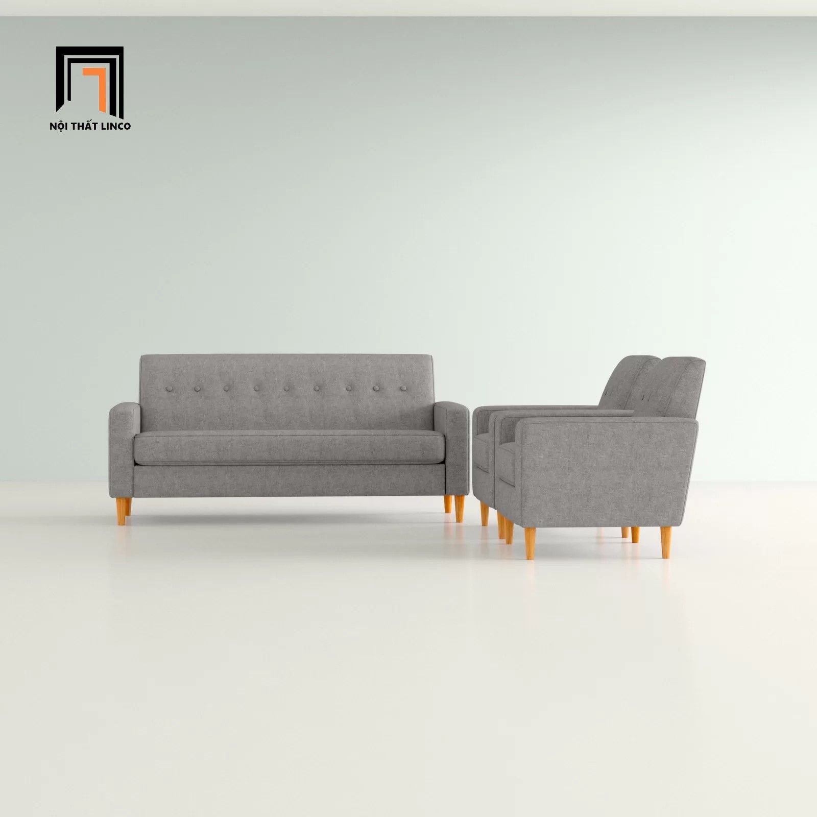  Bộ ghế sofa phòng khách nhỏ gọn KT120 Wachtel vải nỉ giá rẻ 