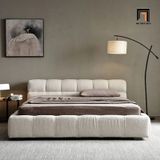  Giường ngủ vải lông cừu GN77 Keiko 1m6 x 2m màu trắng kem 
