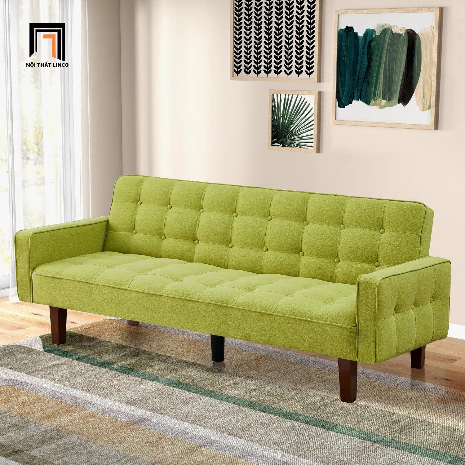  Ghế sofa băng giường nằm GB33 Montevia 2m vải nỉ xinh 