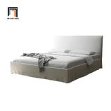  Giường ngủ cho gia đình GN55 Evan 1m6 x 2m trắng kem 