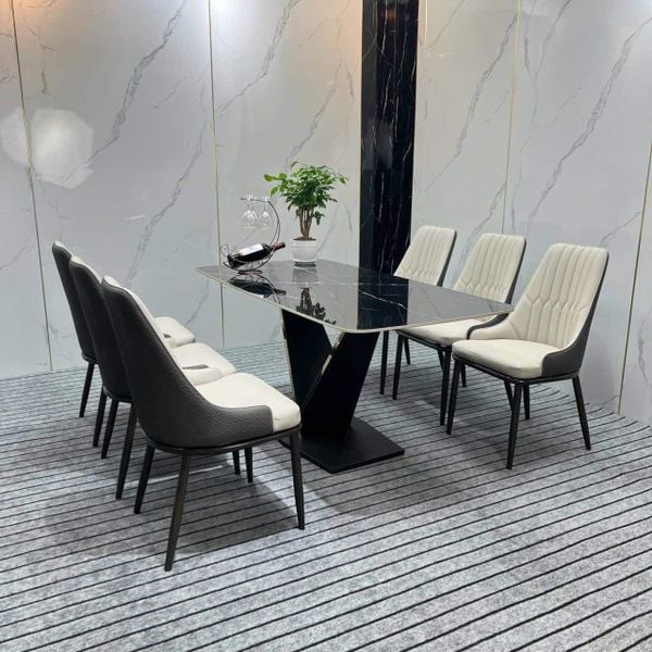 bộ bàn ăn 1m4 6 ghế ngồi sang trọng