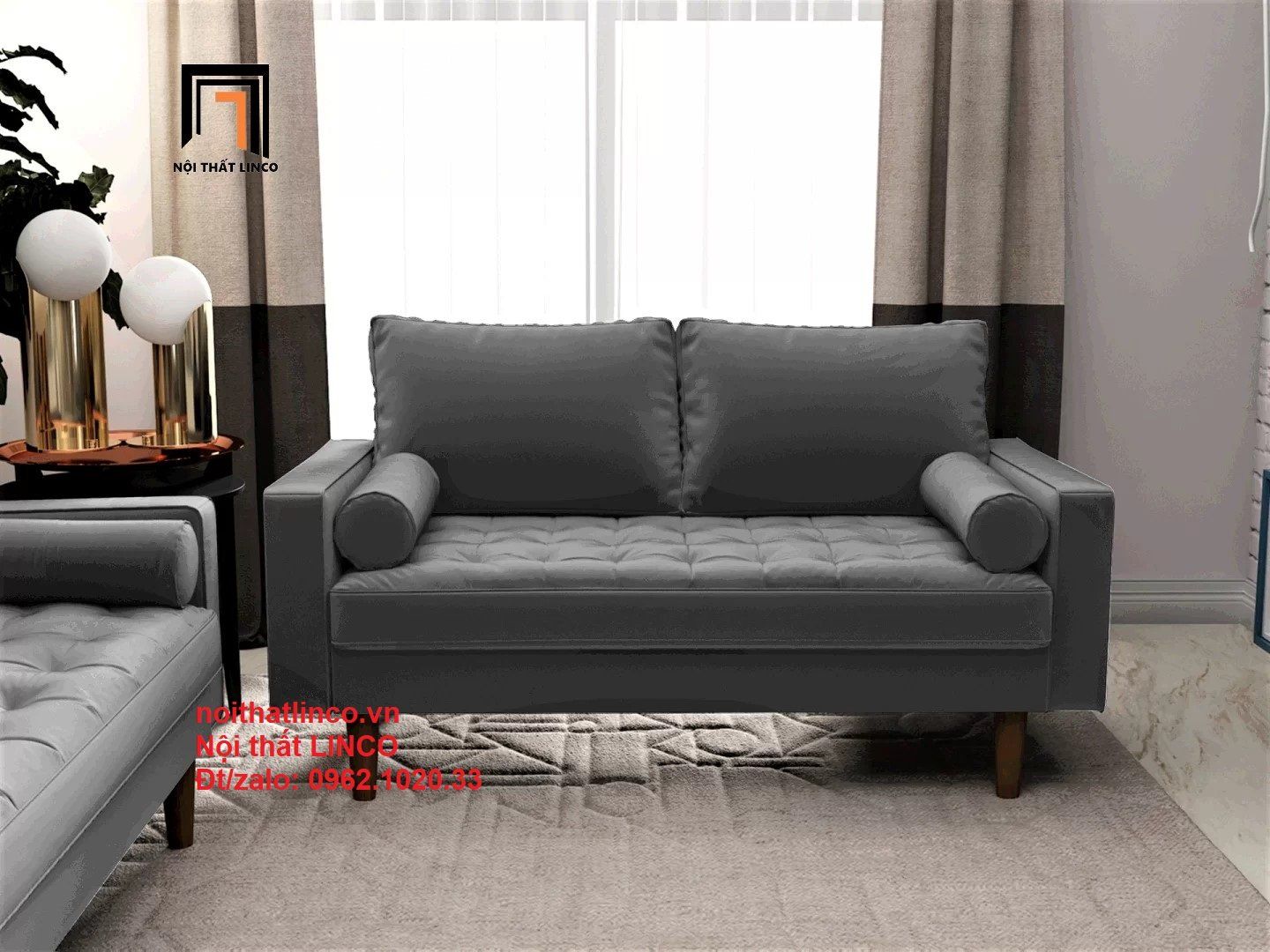  Bộ ghế sofa phòng khách PK1 Clovis vải nhung sang trọng 