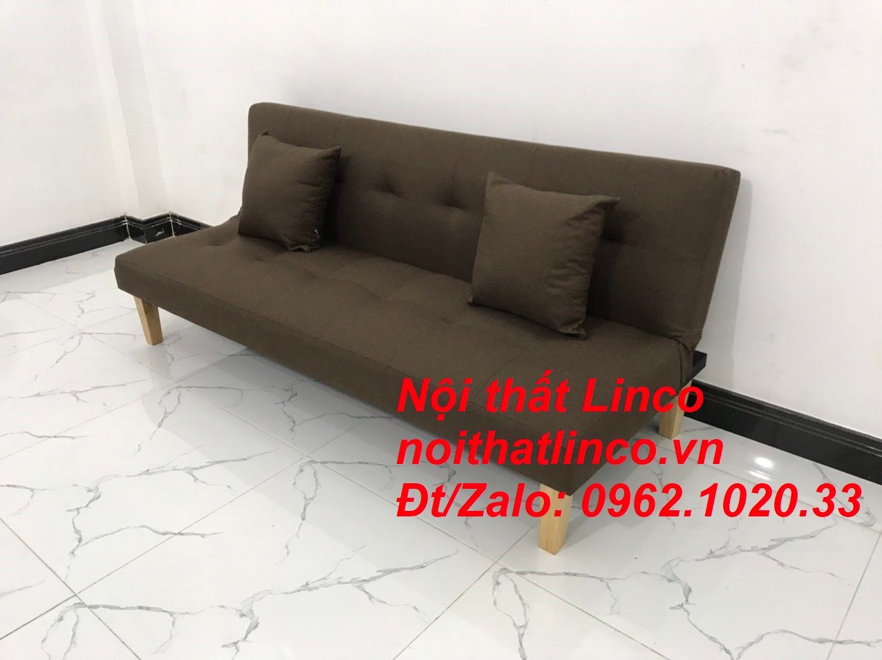  Bộ ghế sofa salon bed giường nằm 1m7 nâu cafe đậm giá rẻ 