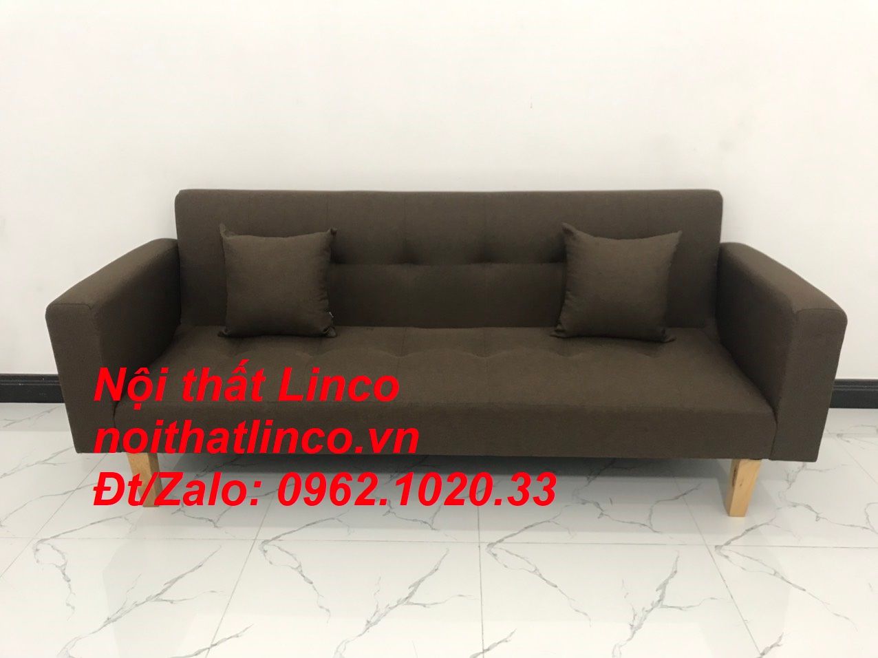  Bộ ghế sofa băng đa năng nâu cafe đậm rẻ dài 2m gia đình nhỏ 