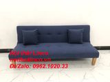  Bộ ghế sofa giường nằm dài 1m7 nhỏ gọn xanh dương đen đậm vải bố 