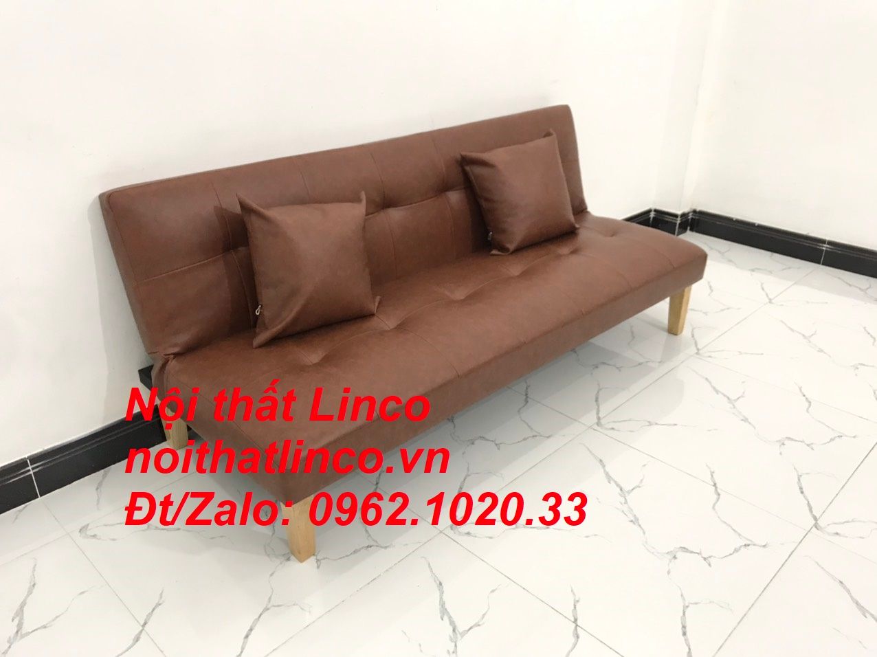  Bộ ghế sofa bed giường nằm 1m7 phòng khách simili giả da nâu 