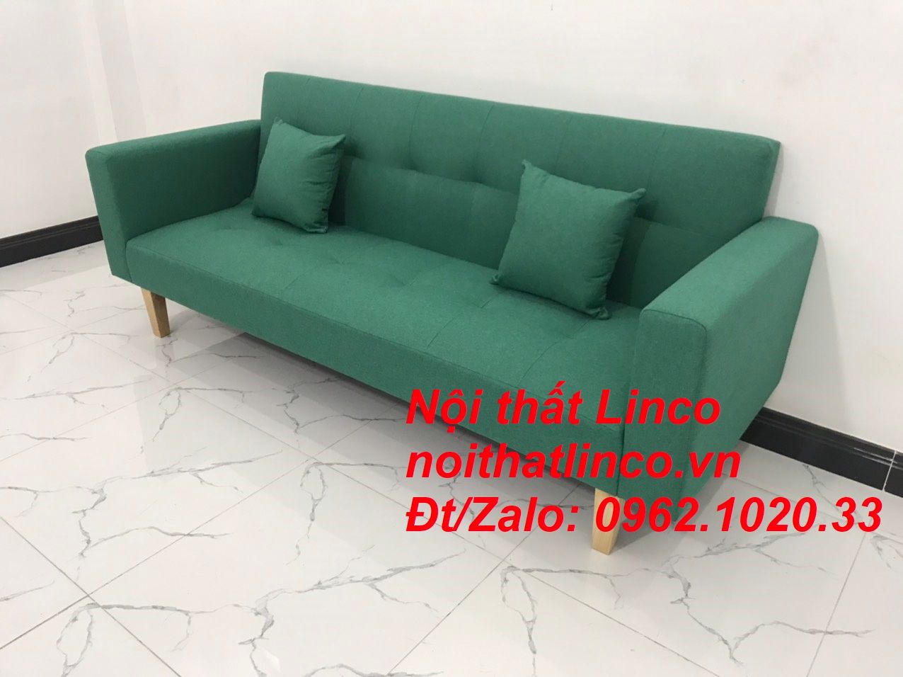  Bộ ghế sofa băng đa năng bật nằm xanh ngọc lá cây dài 2m 