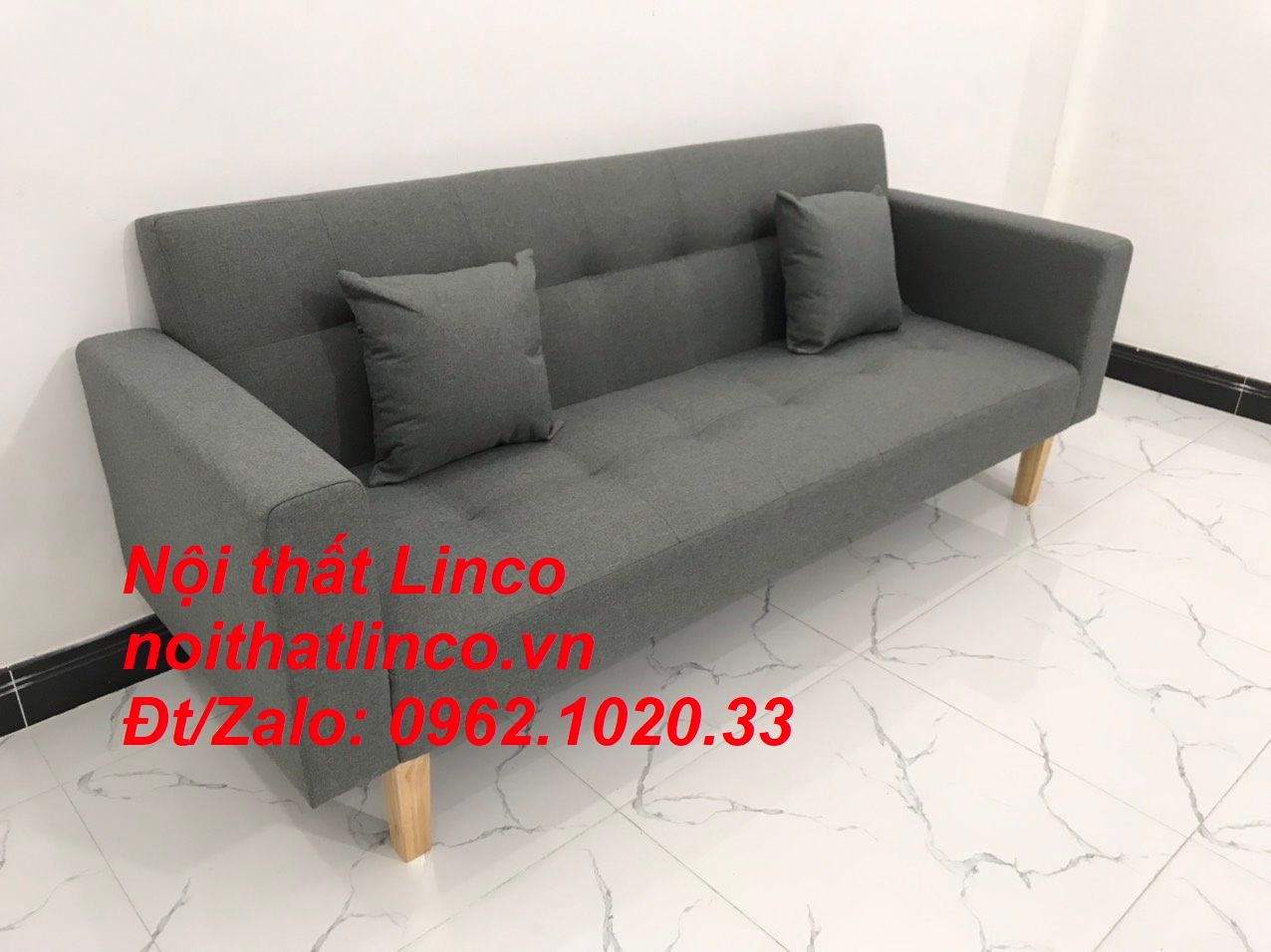  Bộ ghế sofa băng đa năng 2m giường nằm xám đen lông chuột giá rẻ 