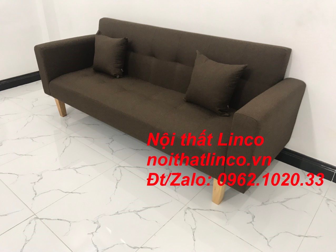  Bộ ghế sofa băng đa năng nâu cafe đậm rẻ dài 2m gia đình nhỏ 