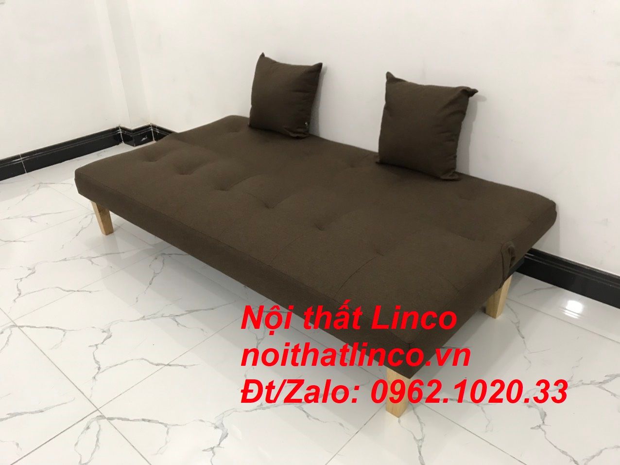  Bộ ghế sofa salon bed giường nằm 1m7 nâu cafe đậm giá rẻ 