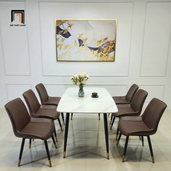 bộ bàn ăn phòng bếp mặt đá cao cấp