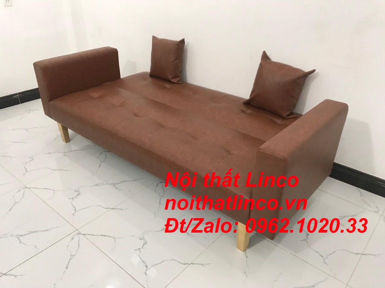  Bộ ghế sofa băng đa năng dài 2m bật giường nằm simili nâu 