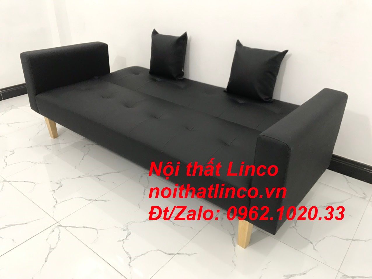  Bộ bàn ghế sofa băng đa năng mini nhỏ simili đen dài 2m 