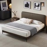  Giường ngủ hiện đại GN78 Inez da công nghiệp màu nâu đậm 