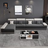  Bộ ghế sofa góc L phối màu đen trắng GT259 Ramia 3m2 x 1m8 