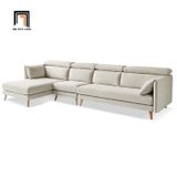  Set ghế sofa góc L thư giãn GT255 Pecos 3m x 1m6 vải nỉ trắng 