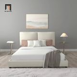  Giường ngủ bọc nệm xinh xắn GN7 Arden vải nỉ trắng kem 