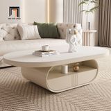  Bàn sofa gia đình mặt đá hình oval BSF91 Juntura 1m1 x 60 đẹp 