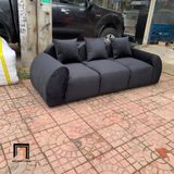 Ghế sofa băng cong vải nhung màu đen BT315 Lolli dài 2m2 giá rẻ 