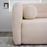  Ghế sofa văng cong shop tiệm BT262 Utah dài 2m vải nỉ màu kem 