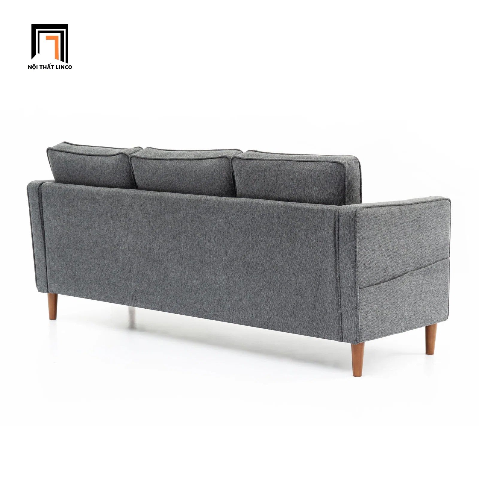  Ghế sofa băng 3 nệm ngồi BT201 Hana dài 2m xám lông chuột 