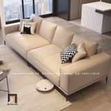  Ghế sofa băng dài 2m5 BT75 Camasu da công nghiệp trắng kem 
