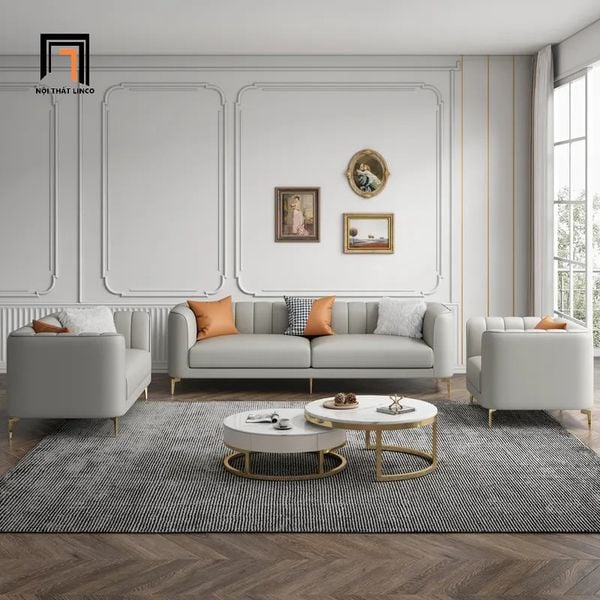 bộ ghế sofa sang trọng bọc da Pu