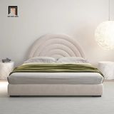  Giường ngủ bọc vải nỉ GN34 Bartley hình trăng tròn xinh xắn 