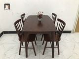  Bộ bàn ăn 11-KH4-G18-B108-nau 4 ghế màu cafe nâu xinh xắn 