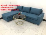  Bộ bàn ghế sofa góc L giá rẻ | Ghế sofa góc xanh dương nước biển đẹp | Nội thất Linco Sài Gòn 