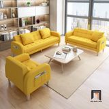  Bộ ghế sofa phòng khách gia đình vải nỉ KT107 màu vàng nhỏ gọn 