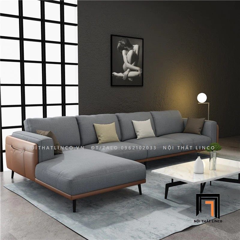  Bộ ghế sofa góc L GT46 Saronno 2m5 x 1m6 kiểu dáng hiện đại 