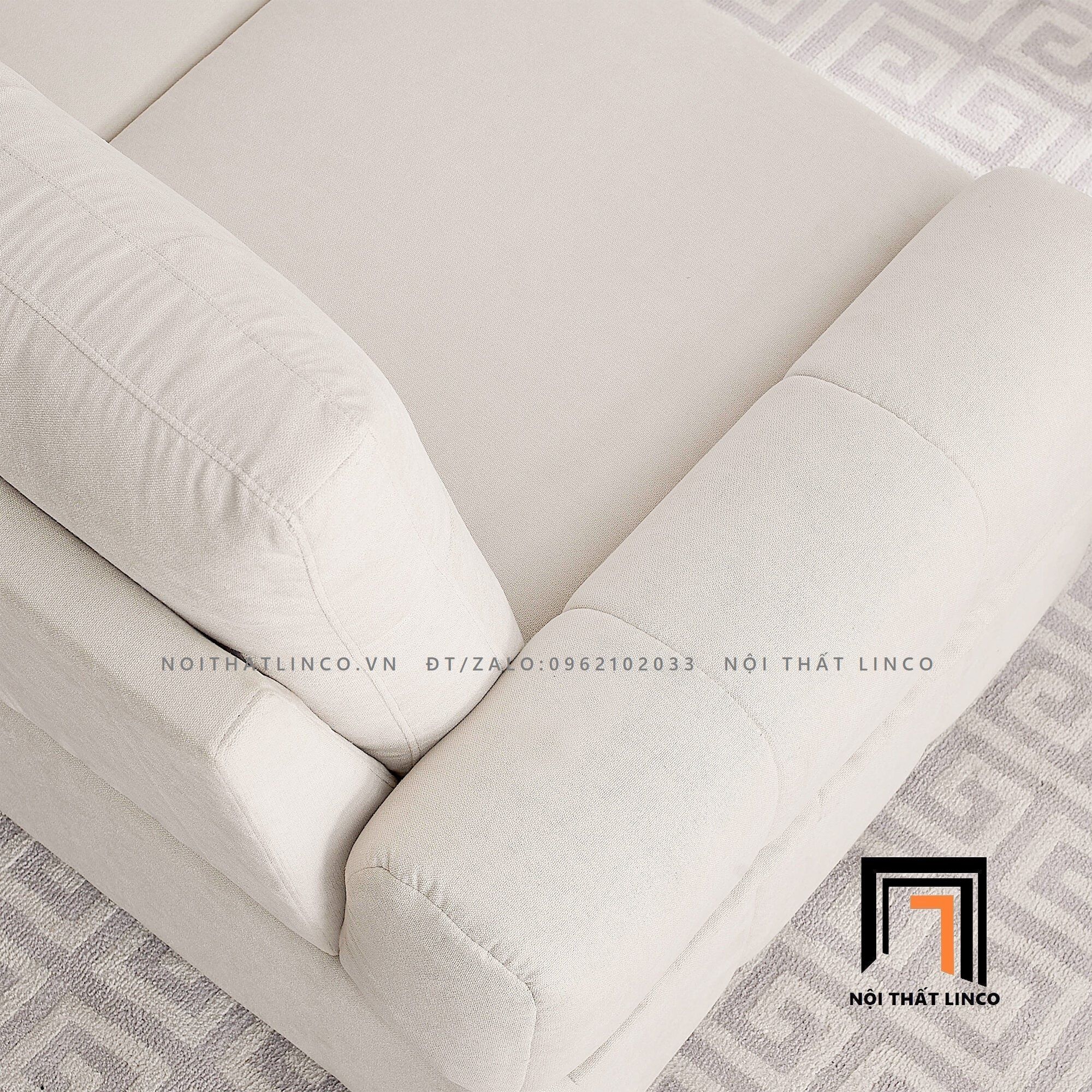  Ghế sofa băng gia đình BT106 Beige 2m2 vải bố cotton mềm 