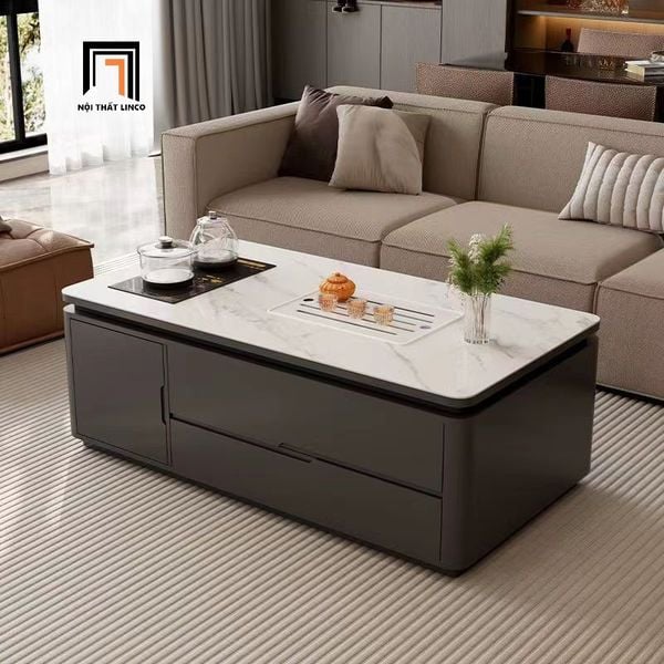 bàn sofa mặt đá trắng