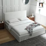  Giường ngủ cho gia đình GN55 Evan 1m6 x 2m trắng kem 