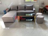  Sofa góc xám trắng giá rẻ dài 2m2 x 1m6 cho phòng khách nhỏ 