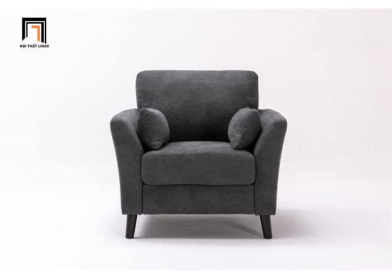  Ghế sofa đơn vải nỉ DT29 Blendis màu xám đậm cho phòng nhỏ 