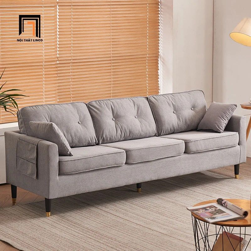  Ghế sofa văng nỉ dài 2m2 BT303 Klatovy màu xanh ngọc 