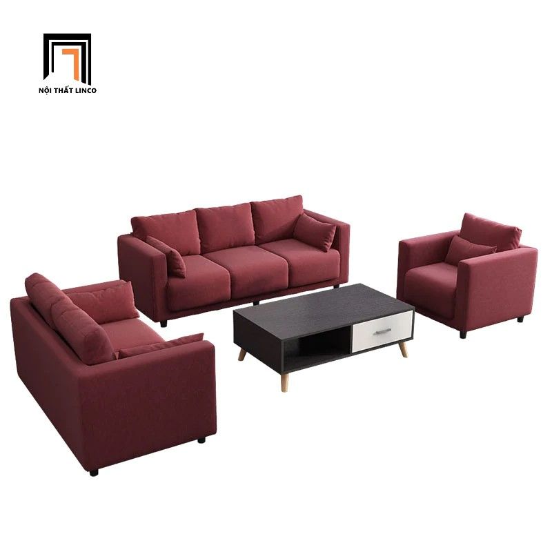  Bộ ghế sofa cho văn phòng KT101 Redfield màu đỏ đô nhỏ gọn 