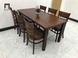  Bàn ăn gia đình 3-KH6-G2-B108-nau 1m6 6 ghế màu nâu đậm 