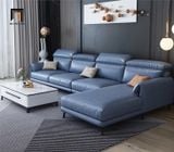  Bộ ghế sofa góc L 3m x 1m6 GT249 Osino da xám đậm cao cấp 