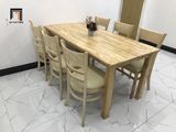  Bộ bàn ăn 1-KH6-G2-B108-gosi 6 ghế gỗ cao su tự nhiên 