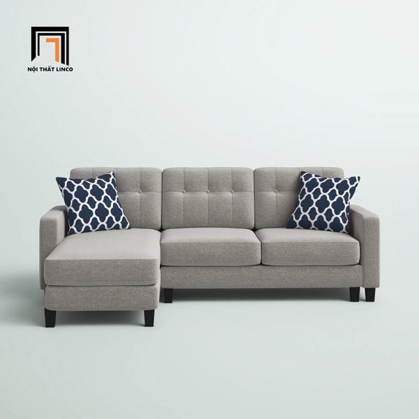 bộ ghế sofa góc L xám trắng 2m2 x 1m6