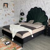  Giường ngủ tân cổ điển GN51 Jeriel phối 2 màu vải nhung 