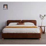  Giường ngủ bọc nệm 1m6 x 2m GN44 Itolia da công nghiệp nâu đậm 